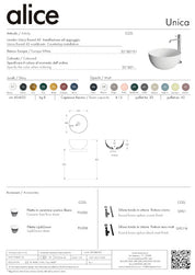 ALICE CERAMICA UNICA ROUND 40 h20 WASHBASIN
