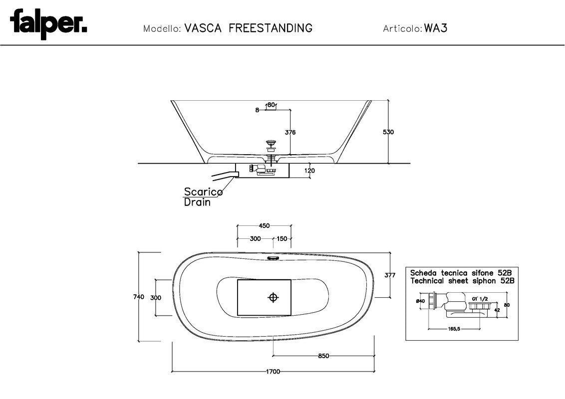 FALPER LEVEL 45 VASCA FREESTANDING
