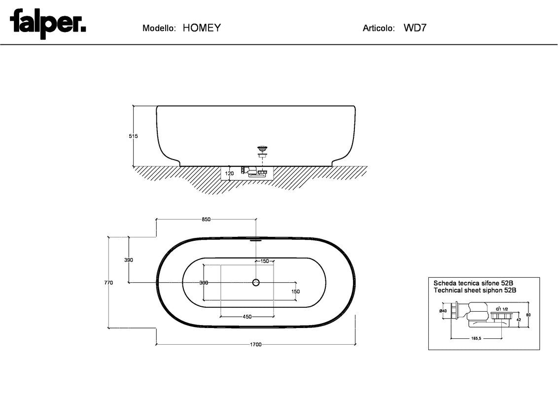 FALPER HOMEY FREESTANDING BATHTUB