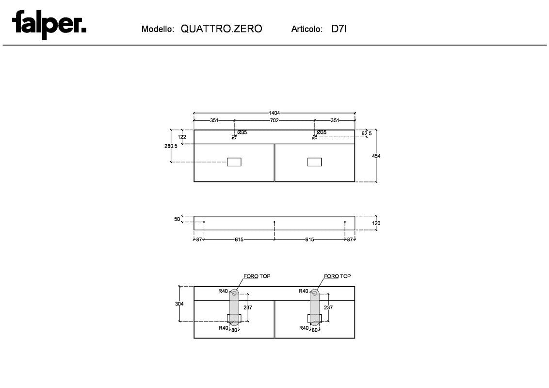 FALPER QUATTRO.ZERO LAVABO