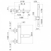 NEWFORM O'RAMA EXPOSED BATH MIXER COMPLETE