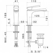 NEWFORM NIO MIX MONOCOMANDO LAVABO CON SCARICO