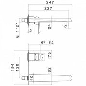NEWFORM NIO MIX MONOCOMANDO LAVABO A PARETE SENZA SCARICO