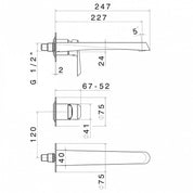 NEWFORM NIO WALL-MOUNTED BASIN MIXER WITHOUT WASTE