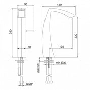TREEMME ARCHÉ MISCELATORE MONOCOMANDO LAVABO ALTO 230