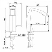 TREEMME ARCHÉ MISCELATORE MONOCOMANDO LAVABO 130