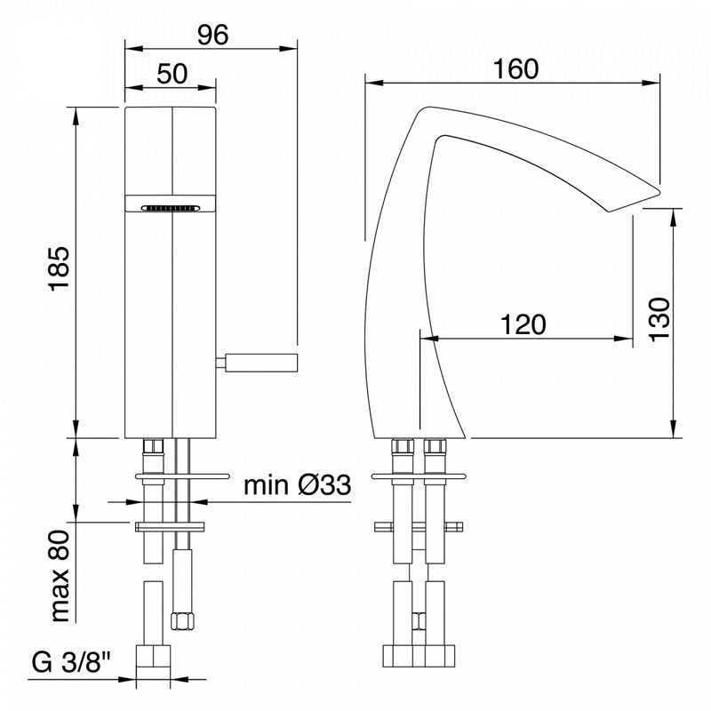 TREEMME ARCHÉ MISCELATORE MONOCOMANDO LAVABO 130