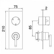 TREEMME ARCHÉ MISCELATORE MONOCOMANDO DOCCIA CON DEVIATORE 3 USCITE