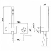 TREEMME ARCHÉ SINGLE LEVER RECESSED SHOWER MIXER WITH HAND SHOWER
