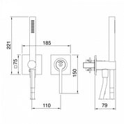 TREEMME TIME-TIME OUT MISCELATORE MONOCOMANDO INCASSO DOCCIA CON DOCCETTA