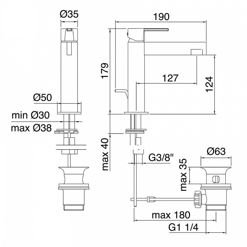 TREEMME TIME-TIME OUT MISCELATORE MONOCOMANDO LAVABO 124