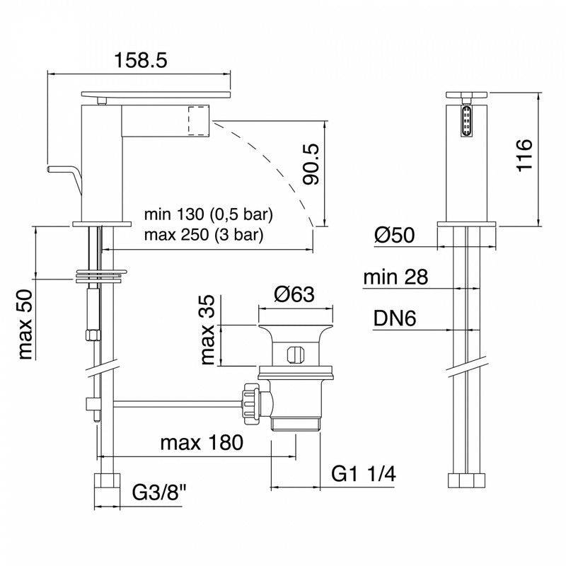 TREEMME TIME-TIME OUT SINGLE LEVER BIDET MIXER