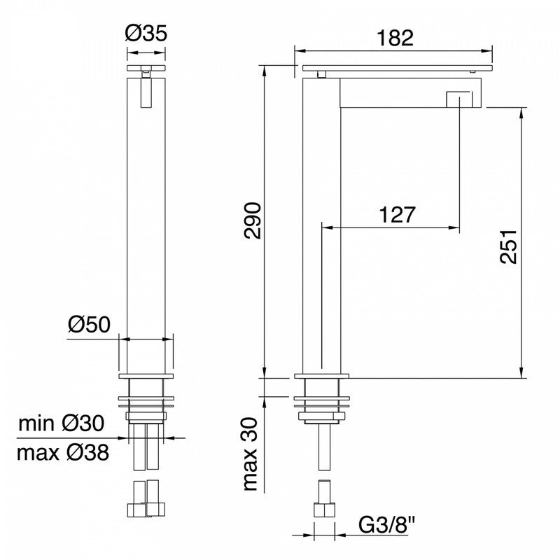 TREEMME TIME-TIME OUT TALL BASIN SINGLE LEVER MIXER 251