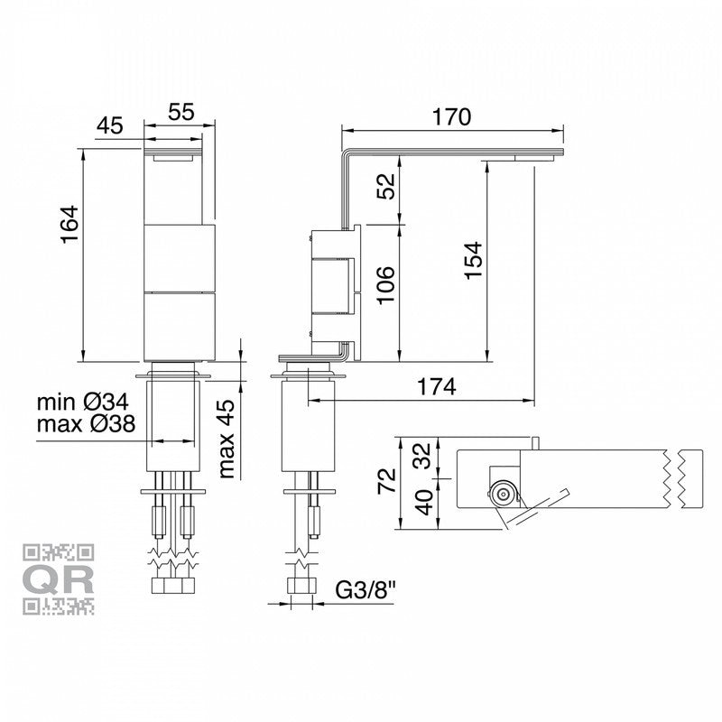 TREEMME 5MM MIX LAVABO 2 MANIGLIE 154