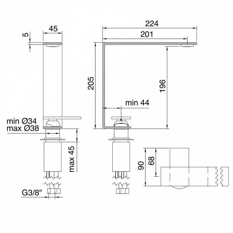 TREEMME 5MM SINGLE LEVER BASIN MIXER 196