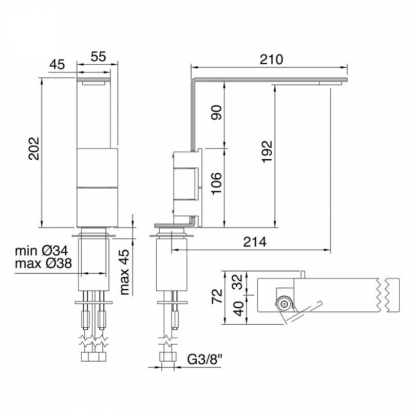 TREEMME 5MM MISCELATORE LAVABO 2 MANIGLIE 192