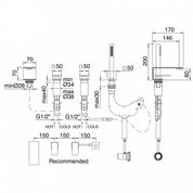 TREEMME 5MM GRUPPO BORDO VASCA 4 FORI CON DOCCETTA ESTRAIBILE