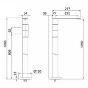 TREEMME 5MM MIX LAVABO 2 MANIGLIE DA TERRA 1050