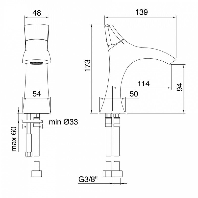 TREEMME HEDÓ SINGLE LEVER BASIN/BIDET MIXER 94