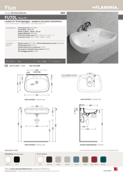FLAMINIA FLOU 70 LAVABO DA APPOGGIO E PARETE