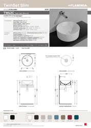 FLAMINIA TWIN SET SLIM 42 LAVABO DA APPOGGIO