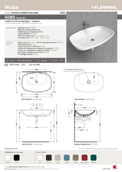 FLAMINIA NUDA 85 COUNTERTOP-WALL-MOUNTED BASIN