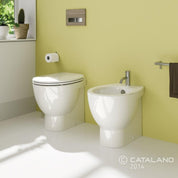 CATALANO NEW LIGHT 50 WC SET WITH TRADITIONAL CLOSING TOILET SEAT + BIDET