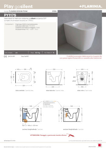 FLAMINIA PLAY VASO GOSILENT E SCARICO S/P