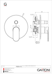 GATTONI RUBINETTERIA H2OMIX 7000 MIX INCASSO 2 VIE DOCCIA