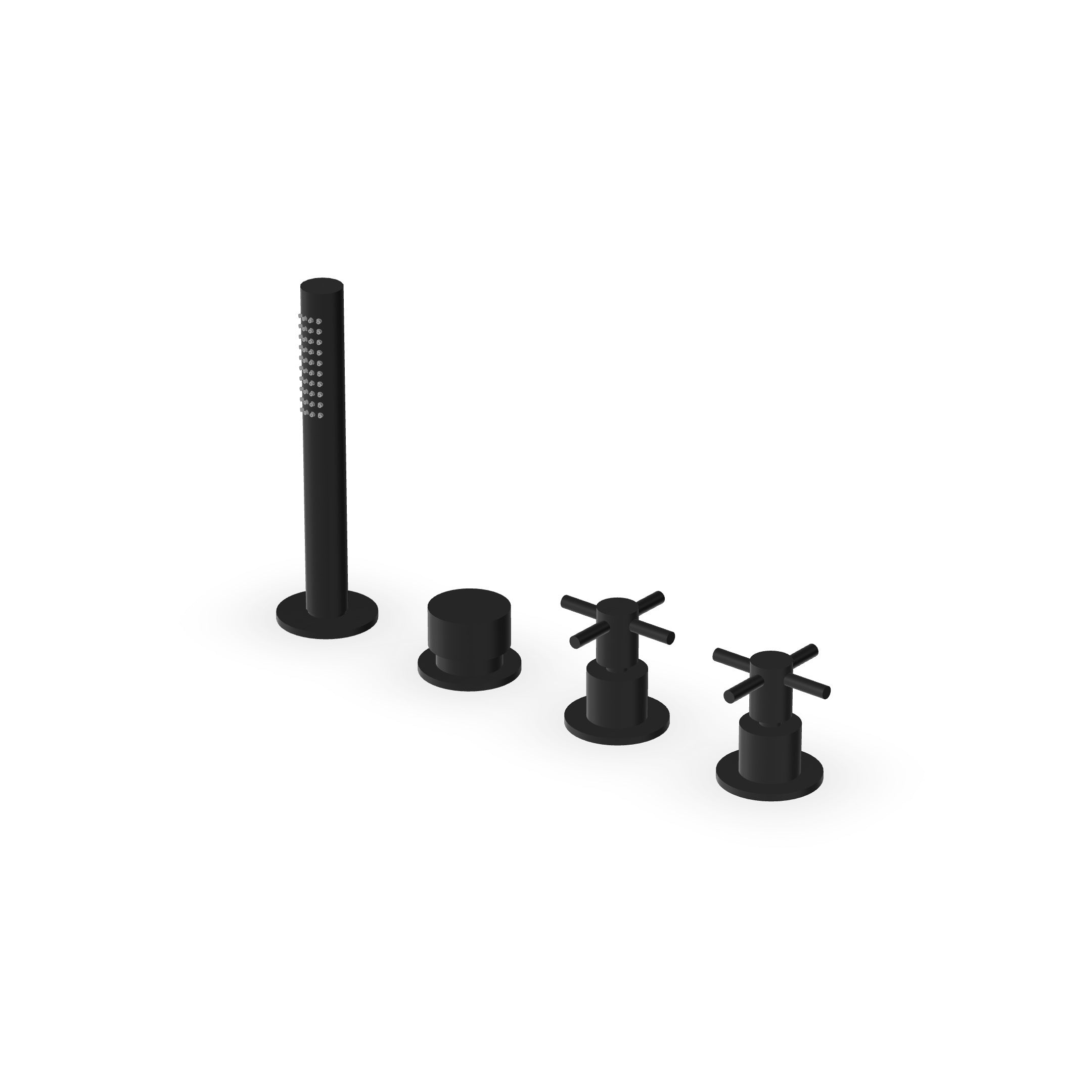 ZUCCHETTI HELM BATTERIA BORDO VASCA 4 FORI DOCCIA ESTRAIBILE