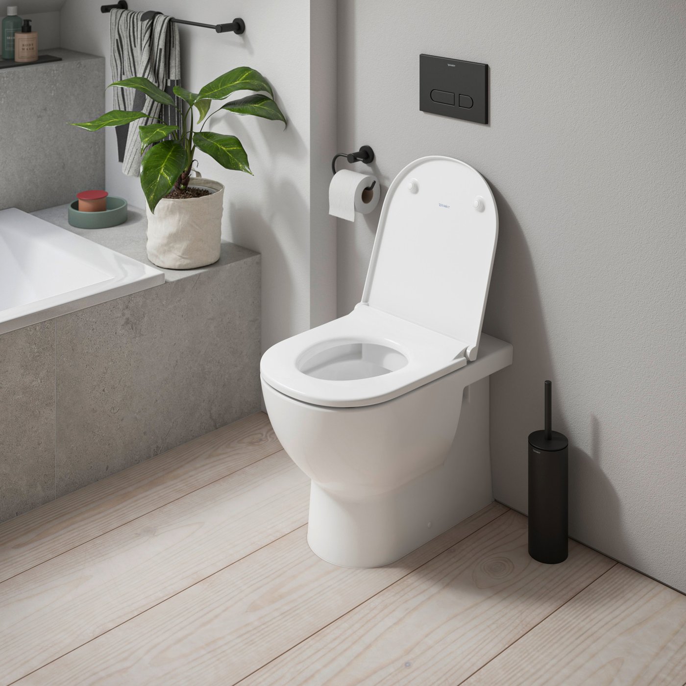 DURAVIT D-CODE RIMLESS FLOOR-STANDING TOILET WITH SEAT